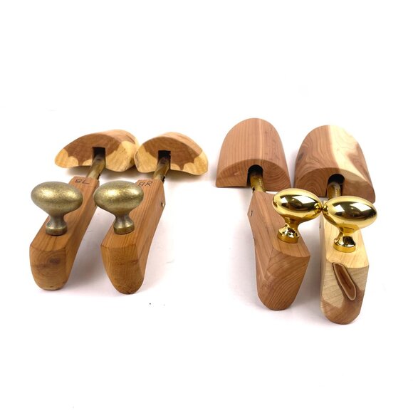 2 Pairs Men’s Cedar Wood Shoe Trees – Adjustable Spring Tension Size 8-10 - Picture 3 of 6